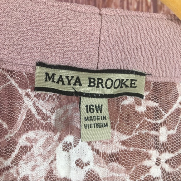 Maya Brooke Dusty pink Lace open front Duster - Picture 4 of 7